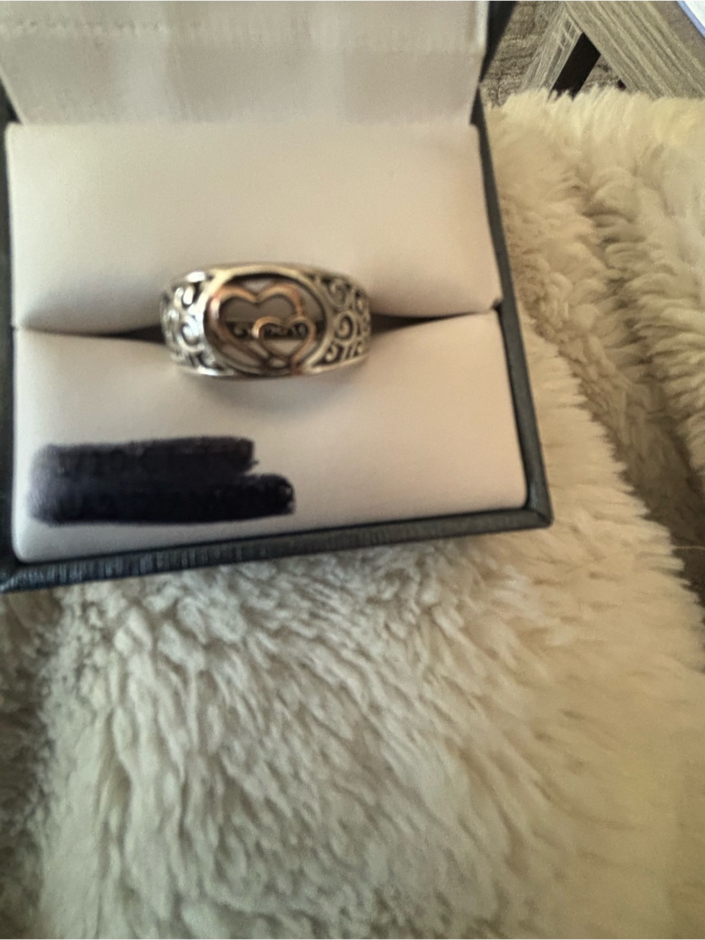Kohl's Two-Tone Silver and Gold Heart Ring